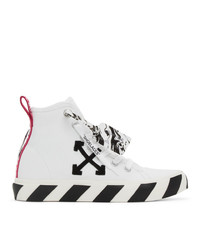 Off-White White And Black Vulcanized Mid Top Sneakers