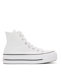 Converse White Chuck Taylor Lift High Sneakers