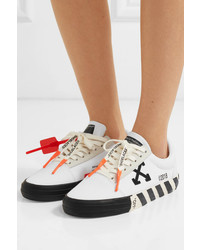 Off-White Med Logo Appliqud Canvas Sneakers