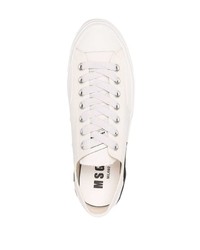 MSGM Tape Detail Coated Canvas Sneakers