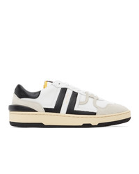 Lanvin White And Black Mesh Clay Low Sneakers