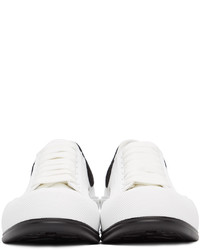 Alexander McQueen White Black Deck Plimsoll Sneakers