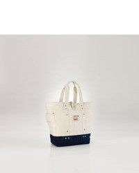 White and Black Canvas Tote Bag