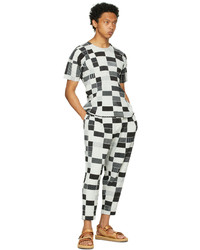 Homme Plissé Issey Miyake Black Off White Check House Trousers