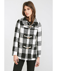 Forever 21 Check Plaid Toggle Coat