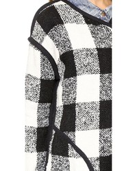 Joa Checker Coat With Black Binding