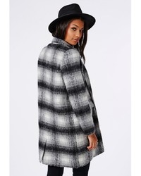 Missguided Checked Tailored Coat Grey