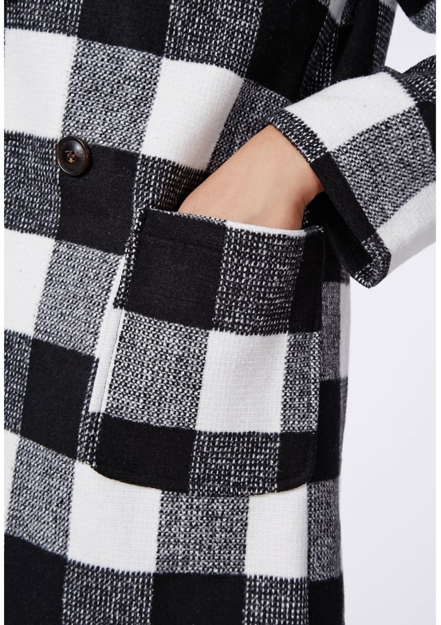 Missguided Lily Lumberjack Coat Black Check, $100 | Missguided ...