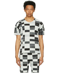 Homme Plissé Issey Miyake Black Off White Check House T Shirt