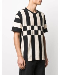 YMC Vertical Stripe Crew Neck T Shirt