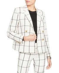 Rachel Roy Collection Grid Pattern Double Breasted Crop Jacket