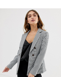 Miss Selfridge Petite Double Breasted Blazer In Check