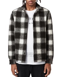 White and Black Check Flannel Shirt Jacket