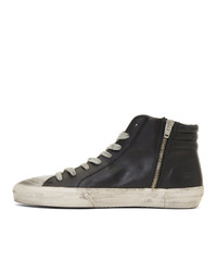 Golden Goose White And Black Grand Prix Sneakers