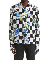Off-White Check Floral Button Up Shirt