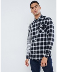 ONLY & SONS Shirt With Mixed Check Panels In Regular Fit