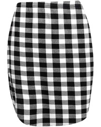 Boohoo Khloe Monochrome Check Mini Skirt