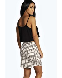 Boohoo Mary Grid Check Mini Skirt