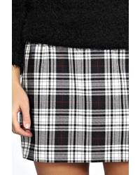 Boohoo Riley Checked Woven Mini Skirt