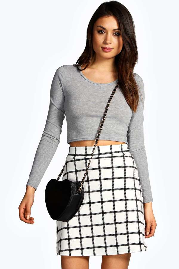 Boohoo Vicki Grid Check A Line Mini Skirt | Where to buy & how to wear