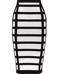 Balmain Checked Stretch Knit Pencil Skirt