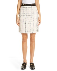 Gucci Checked Tweed A Line Skirt