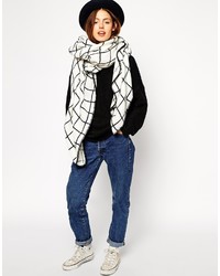Asos Collection Oversized Grid Check Square Scarf