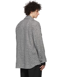 Song For The Mute Black White Oversized Painters Jacket