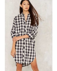 Factory Vintage Norma Kamali Annette Checkered Shirt Dress