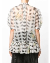 Christopher Kane Gingham Puff Sleeve Top