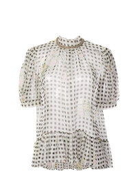 Christopher Kane Gingham Puff Sleeve Top
