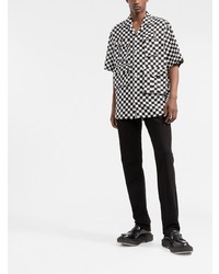 DSQUARED2 Checkerboard Linen Cotton Shirt