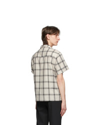 Second/Layer White And Grey Ombre Bowling Short Sleeve Shirt