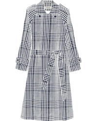 White and Black Check Trenchcoat