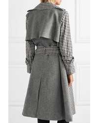 Maggie Marilyn Be Strong And Courageous Gingham Cotton And Herringbone Wool Trench Coat