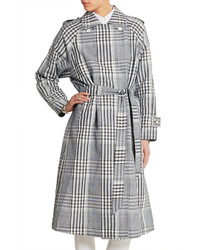 Temperley London Checked Linen And Cotton Blend Trench Coat