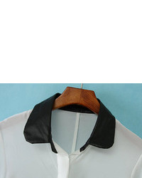 Contrast Collar With Pocket Blouse