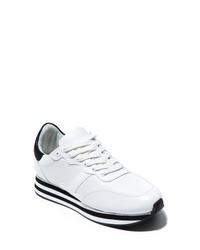 White and Black Chunky Low Top Sneakers