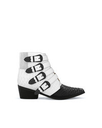 White and Black Cowboy Boots