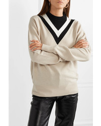 Helmut Lang Color Block Wool Blend Sweater