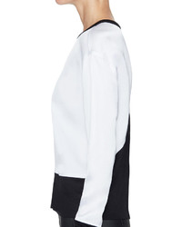 Helmut Lang Contra Crepe Colorblocked Top