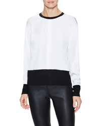Helmut Lang Contra Crepe Colorblocked Top