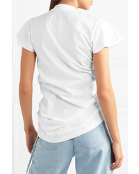 MARQUES ALMEIDA Asymmetric Ruffled Two Tone Cotton Jersey T Shirt