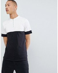 ONLY & SONS Colour Block T Shirt With 14 Zip Neck W Black