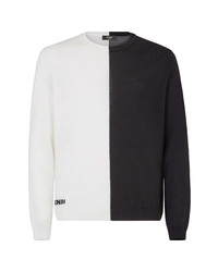 Fendi Girocollo Bicolor Wool Crewneck Sweater