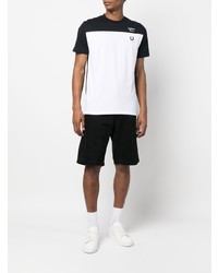 Raf Simons X Fred Perry Logo Patch Colour Block T Shirt