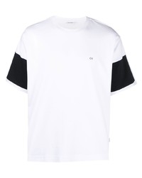 Calvin Klein Logo Print Panelled T Shirt