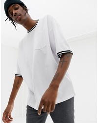 ASOS DESIGN Oversized Longline T Shirt With Pocket And Contrast Tipping