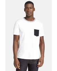 rag & bone Colorblock Pocket Cotton T Shirt White Black Large