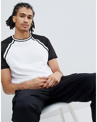 ASOS DESIGN T Shirt With Taping And Raglan Sleeves In Mesh